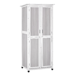 Outsunny Casetta Porta Attrezzi in Legno di Abete a 3 Livelli con Tetto in Bitume, 77x58x175 cm, Grigio