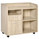 Vinsetto Mobile multiuso con 4 Ruote, Rovere, 80x40x72cm