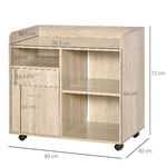 Vinsetto-Mobile-multiuso-con-4-Ruote-Rovere-80x40x72cm