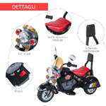 HOMCOM-Moto-Elettrica-per-Bambini-con-3-Ruote-6V-Nero