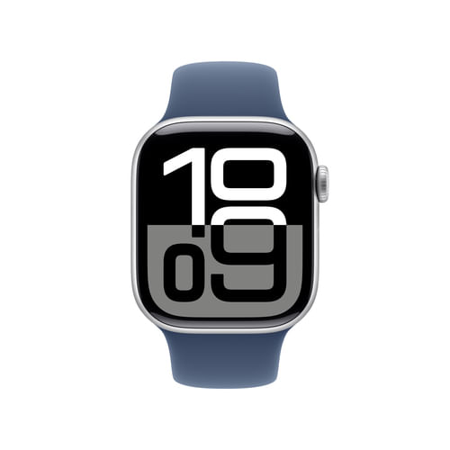 Apple-Watch-Series-10-Serie-10-GPS-42mm-Cassa-in-Alluminio-Color-Argento-con-Denim-Sport-Band---S-M