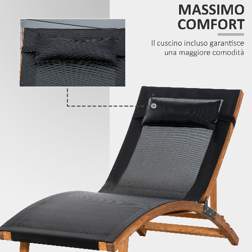 Outsunny-Sdraio-da-Giardino-Schienale-Regolabile-in-3-Posizioni-e-Poggiatesta-182x64x71cm