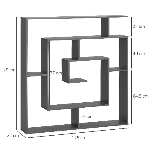 HOMCOM-Libreria-Moderna-in-Legno-Truciolato-con-Ripiani-Irregolari-per-Camera-da-Letto-Studio-e-Soggiorno-125x22x129-cm