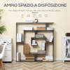 HOMCOM-Libreria-Moderna-in-Legno-Truciolato-con-Ripiani-Irregolari-per-Camera-da-Letto-Studio-e-Soggiorno-125x22x129-cm