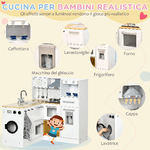 HOMCOM-Cucina-Giocattolo-2-Pezzi-per-Bambini-3-6-Anni-con-Utensili-da-Cucina-Luci-ed-Effetti-Sonori-in-MDF-e-PP