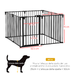 PawHut-Cancelletto-di-Sicurezza-Pieghevole-8-Sezioni-Cancellino-Barriera-per-Cani-in-Acciaio-Sistema-di-Blocco-e-Chiusura-Automatica-Nero