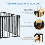 PawHut-Cancelletto-di-Sicurezza-Pieghevole-8-Sezioni-Cancellino-Barriera-per-Cani-in-Acciaio-Sistema-di-Blocco-e-Chiusura-Automatica-Nero