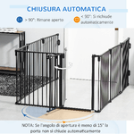 PawHut-Cancelletto-di-Sicurezza-Pieghevole-8-Sezioni-Cancellino-Barriera-per-Cani-in-Acciaio-Sistema-di-Blocco-e-Chiusura-Automatica-Nero