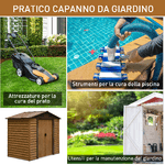 Outsunny-Casetta-da-Giardino-Porta-Attrezzi-in-Acciaio-con-Porte-Scorrevoli-e-Prese-d-Aria-196x236x208cm-Marrone