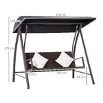 Outsunny-Dondolo-da-Giardino-3-Posti-in-Rattan-PE-e-Metallo-con-Tettuccio-e-Cuscini-Sfoderabili-198x124x179cm-Marrone