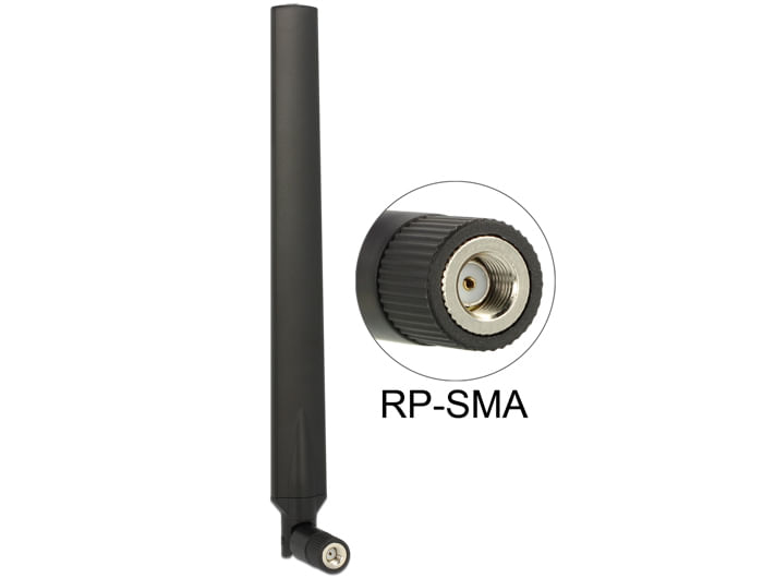 Delock-Antenna-WLAN-802.11-ac-a-h-b-g-n-Spina-RP-SMA-5---7-dBi-omnidirezionale-girevole-con-giunto-inclinabile-nero