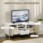 HOMCOM-Mobile-TV-Moderno-max-50--in-Truciolato-con-Cassetti-Ripiani-Aperti-e-Armadietti-110x40x50-cm-Bianco-e-Colore-Legno