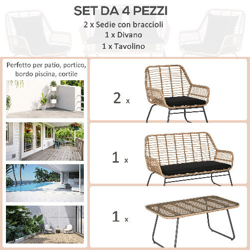 Outsunny-Set-Mobili-da-Giardino-Stile-Boho-in-Rattan-PE-con-2-Poltrone-Divanetto-e-Tavolino