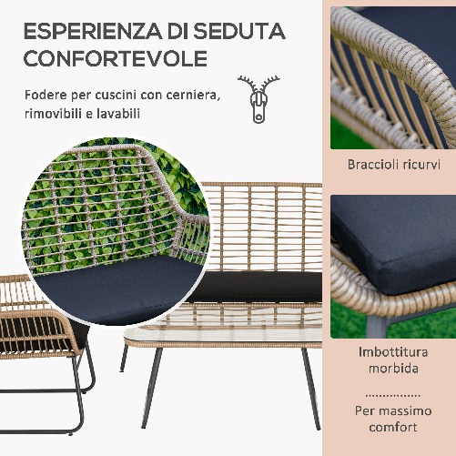 Outsunny-Set-Mobili-da-Giardino-Stile-Boho-in-Rattan-PE-con-2-Poltrone-Divanetto-e-Tavolino