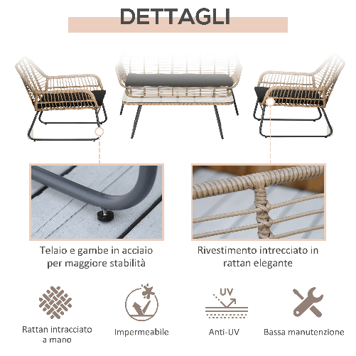 Outsunny-Set-Mobili-da-Giardino-Stile-Boho-in-Rattan-PE-con-2-Poltrone-Divanetto-e-Tavolino