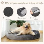 PawHut-Cuccia-per-Cani-Imbottita-con-Bordi-Rialzati-e-Rivestimento-Sfoderabile-132x89x28cm-Grigio-Scuro