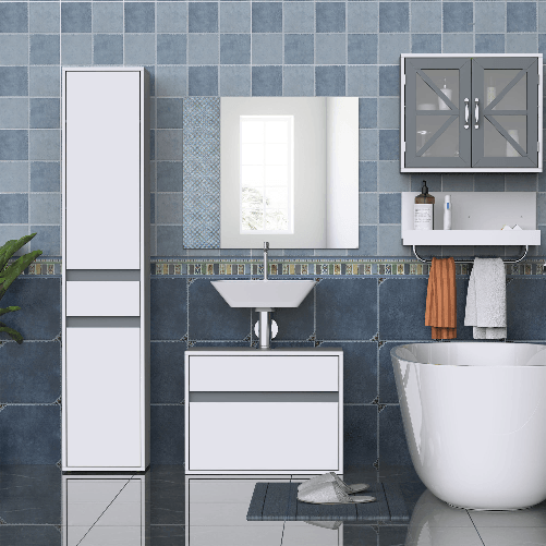 HOMCOM-Mobiletto-Sottolavabo-e-Copricolonna-in-Legno-Bianco-per-il-Bagno-67x36x52cm