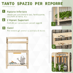 Outsunny-Banco-da-Lavoro-per-Giardinaggio-in-Legno-Naturale-con-Vaschetta-Integrata-Mensole-e-Ganci-100x40x140cm