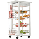 HOMCOM-Carrello-da-Cucina-Salvaspazio-in-Legno-Bianco-Portavivande-con-1-Piano-di-Lavoro-1-Cassetto-e-4-Cestelli-Metallici-47x37x83cm