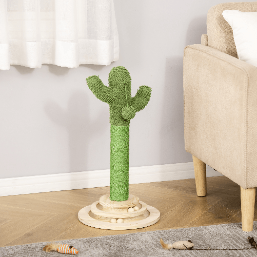 PawHut-Albero-Tiragraffi-a-Cactus-per-Gatti-Corda-Sisal-e-Base-con-Palline-in-Legno-32x32x60cm