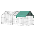 PawHut Recinto per Animali con Telo di Copertura in Acciaio con Porte, 220x103x103cm