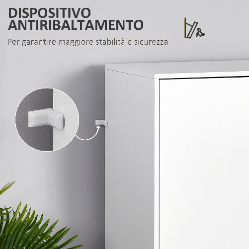 HOMCOM-Armadio-a-Due-Ante-in-Legno-con-1-Ripiano-1-Appendiabiti-2-Cassetti-con-Maniglie-Intagliate-Bianco-80x40x180cm