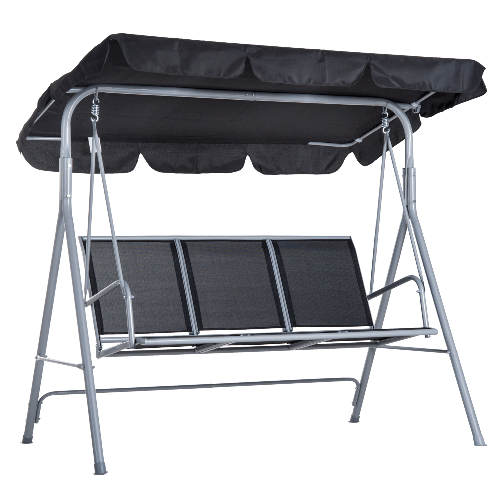 Outsunny-Dondolo-da-Giardino-a-3-Posti-in-Metallo-Tetto-Parasole-Rimovibile-e-Lavabile-Nero-e-Argento-171x108x154cm
