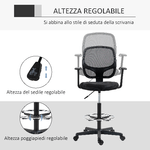 Vinsetto-Sedia-da-Ufficio-ad-Altezza-Regolabile-con-Braccioli-Rotelle-e-Seduta-Imbottita-60x56x110-132-cm-Nera