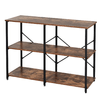 HOMCOM-Scaffale-Libreria-dal-Design-Industriale-con-3-Ripiani-Scaffalatura-in-Pannelli-Truciolari-e-Telaio-in-Metallo-120-x-30-x-76-cm