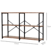 HOMCOM-Scaffale-Libreria-dal-Design-Industriale-con-3-Ripiani-Scaffalatura-in-Pannelli-Truciolari-e-Telaio-in-Metallo-120-x-30-x-76-cm
