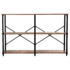 HOMCOM-Scaffale-Libreria-dal-Design-Industriale-con-3-Ripiani-Scaffalatura-in-Pannelli-Truciolari-e-Telaio-in-Metallo-120-x-30-x-76-cm