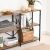 HOMCOM-Scaffale-Libreria-dal-Design-Industriale-con-3-Ripiani-Scaffalatura-in-Pannelli-Truciolari-e-Telaio-in-Metallo-120-x-30-x-76-cm