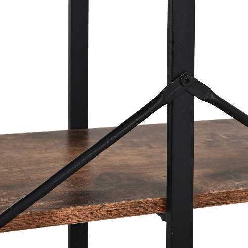 HOMCOM-Scaffale-Libreria-dal-Design-Industriale-con-3-Ripiani-Scaffalatura-in-Pannelli-Truciolari-e-Telaio-in-Metallo-120-x-30-x-76-cm