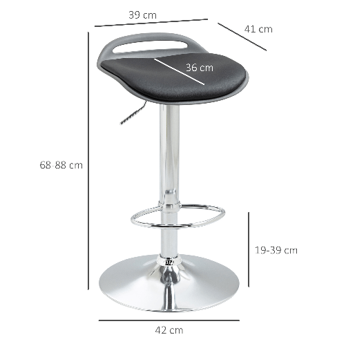 HOMCOM-Set-di-2-Sgabelli-da-Bar-con-Altezza-Regolabile-e-Girevoli-con-Poggiapiedi-Nero