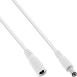 InLine Cavo di prolunga DC, maschio/femmina 5,5x2,1mm, AWG18, bianco, 2m