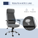 Vinsetto-Sedia-da-Ufficio-Ergonomica-Girevole-Altezza-Regolabile-e-Dondolamento-in-Tessuto-a-Rete-Grigio