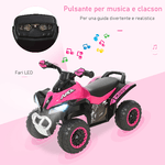 HOMCOM-Quad-per-Bambini-Cavalcabile-a-Spinta-con-Luci-e-Suoni-18-36-Mesi