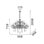 Lampadario-Classico-Colossal-Metallo-Cristallo-Grigio-15-Luci-E14