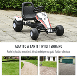 HOMCOM-Go-Kart-a-Pedali-Bianco-e-Rosso-per-Bambini-3-8-Anni-con-Sedile-Regolabile