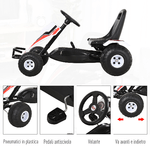 HOMCOM-Go-Kart-a-Pedali-Bianco-e-Rosso-per-Bambini-3-8-Anni-con-Sedile-Regolabile