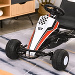 HOMCOM-Go-Kart-a-Pedali-Bianco-e-Rosso-per-Bambini-3-8-Anni-con-Sedile-Regolabile