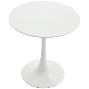 HOMCOM Tavolo da Soggiorno Minimal Rotondo con Base in Metallo, Ø70 x 73 cm, Bianco