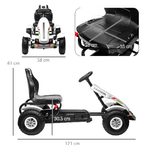 HOMCOM-Go-Kart-a-Pedali-per-Bambini-5-12-Anni-in-Plastica-e-Metallo-con-Sedile-Regolabile-e-Freno-a-Mano-121x58x61-cm