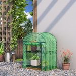 Outsunny-Mini-Serra-da-Giardino-con-2-Ripiani-in-Metallo-e-Copertura-in-PE-69x49x92cm-Verde