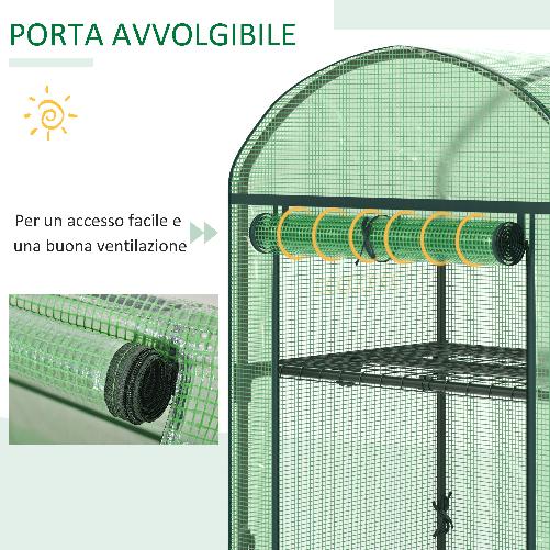 Outsunny-Mini-Serra-da-Giardino-con-2-Ripiani-in-Metallo-e-Copertura-in-PE-69x49x92cm-Verde