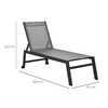 Outsunny-Lettino-Sdraio-Prendisole-in-Alluminio-e-Texteline-Schienale-Regolabile-Grigio-e-Nero-2-Ruote-169x65x102cm