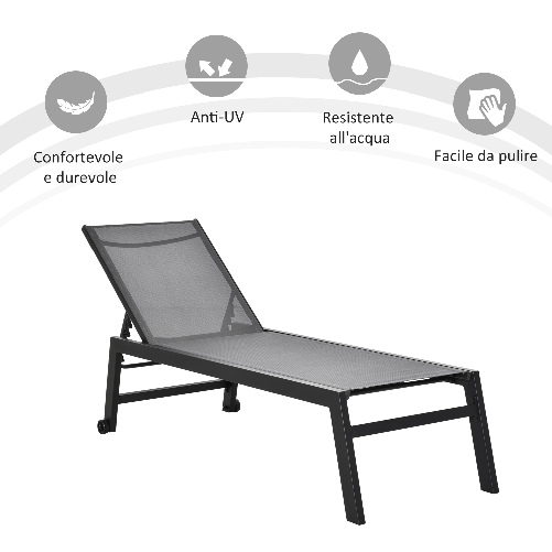 Outsunny-Lettino-Sdraio-Prendisole-in-Alluminio-e-Texteline-Schienale-Regolabile-Grigio-e-Nero-2-Ruote-169x65x102cm