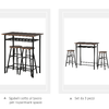 HOMCOM-Tavolo-Alto-con-2-Sgabelli-per-Cucina-Sala-Bar-Poggiapiedi-e-Mensola
