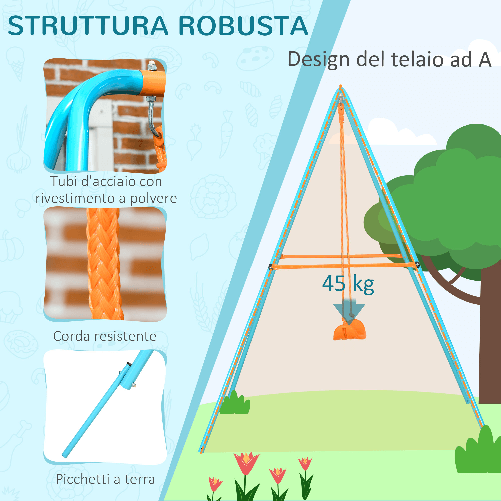 Outsunny-Altalena-per-Bambini-3-8-Anni-da-Giardino-in-Acciaio-e-PE-con-Seggiolino-e-Picchetti-163x145x181-cm