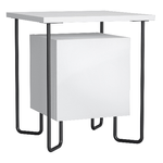 HOMCOM Comodino Moderno con Armadietto e Mensola in Legno e Gambe in Metallo, 40x40x45cm